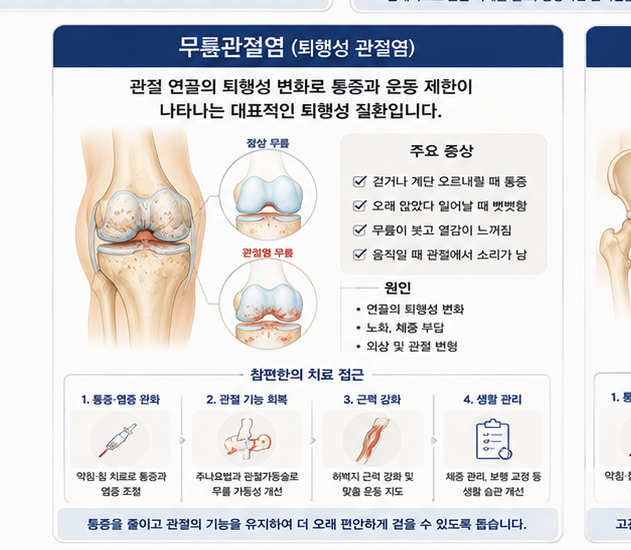 무릎관절염(퇴행성 관절염) 설명 이미지
